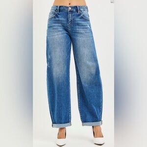 Risen High Waisted Barrel Jeans